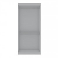 Manhattan Comfort 161GMC1 Mulberry 35.9 Open Double Hanging Modern Wardrobe Closet with 2 Hanging Rods in White